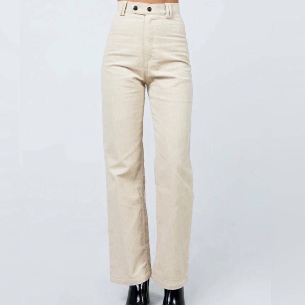 Princess Polly Cream Corduroy Pants